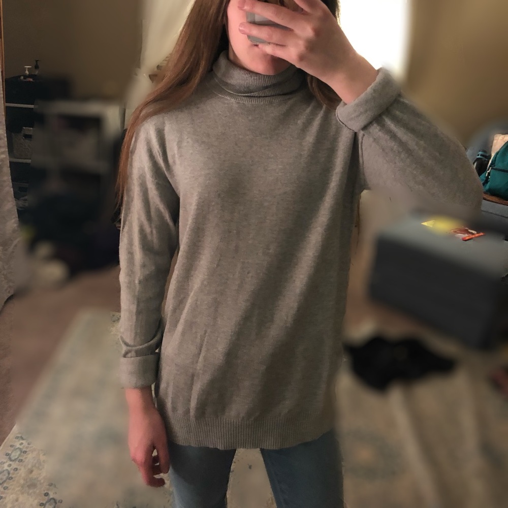 Grey Turtle-Neck Sweater